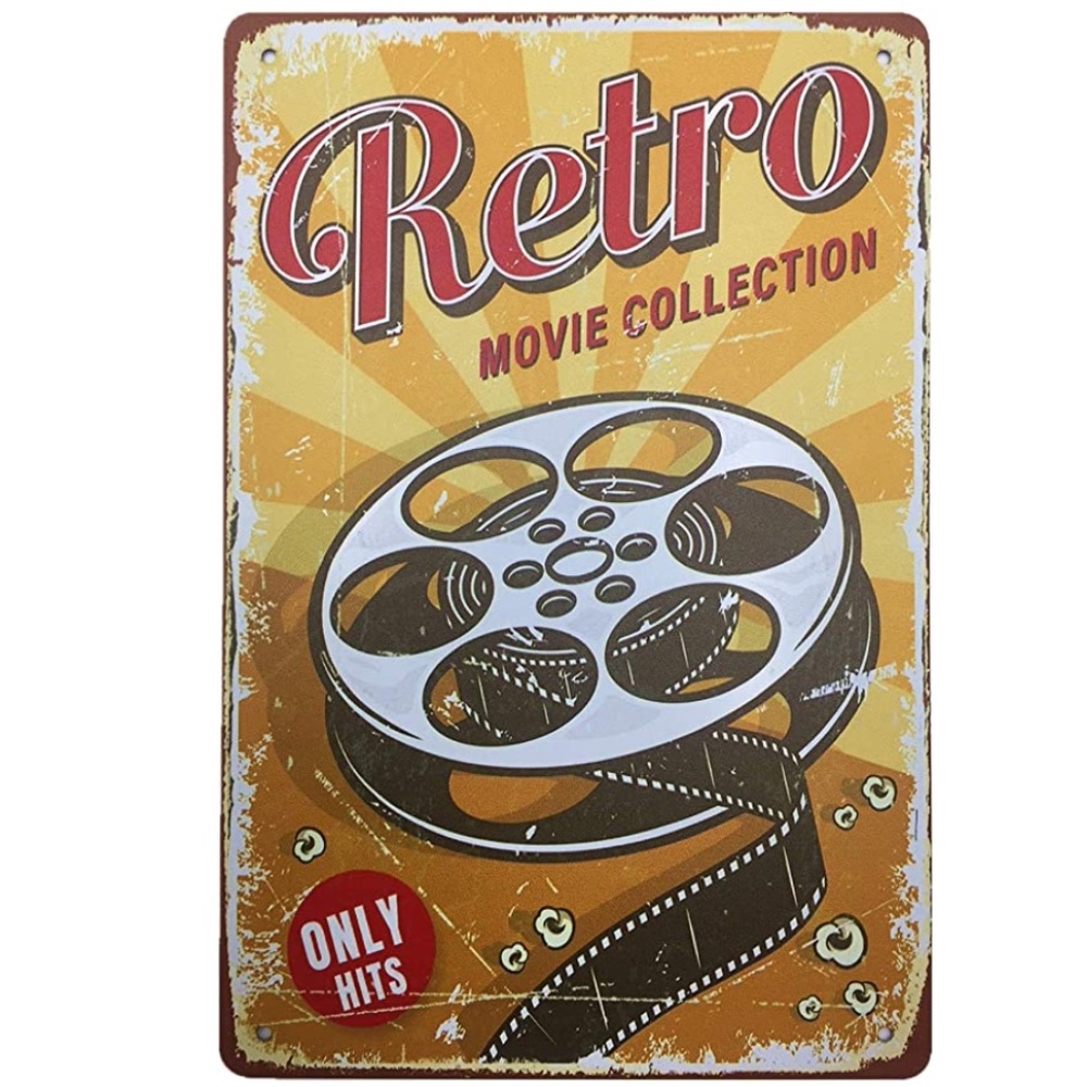 NEW Metal Vintage Tin Sign Decor-Cinema Movie Retro Wall Art Sign 12" X 8"